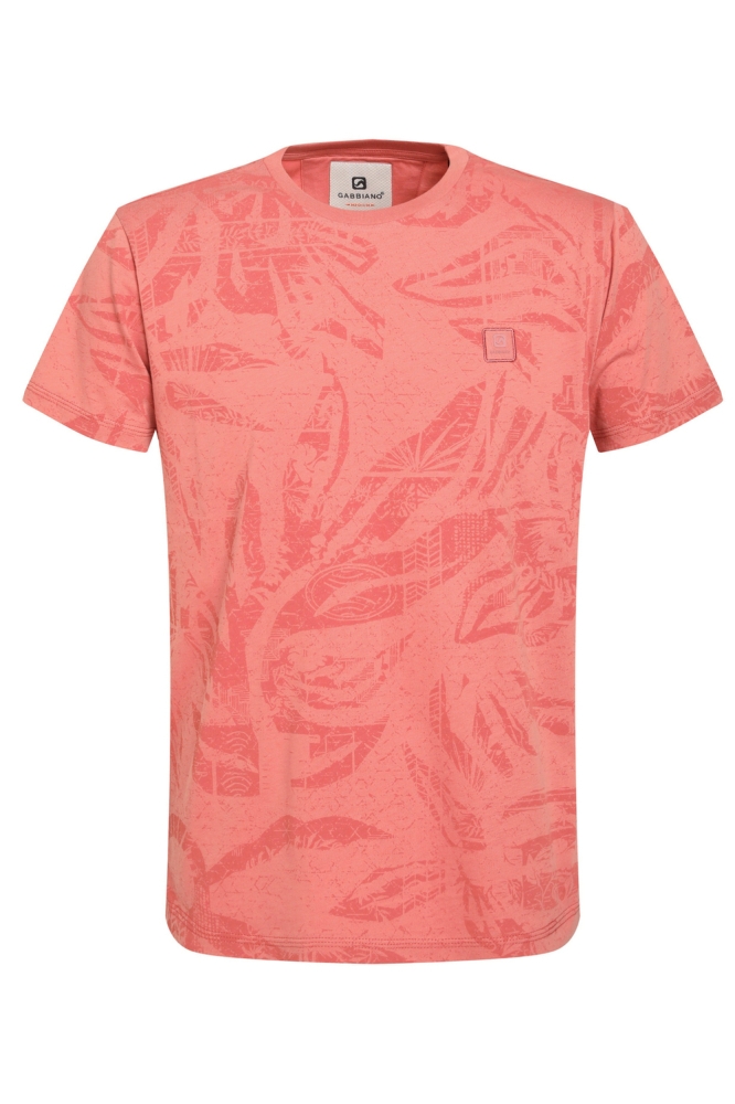 ALLOVER PRINT T SHIRT 155911 SUNSET RED
